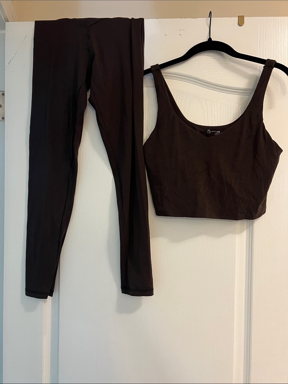 Women’s Dark Brown Sports Bra and Legging Set